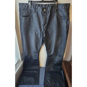 Request Jeans Premium Men's 40x32 Black Distressed Bootcut Denim Moto Gothic